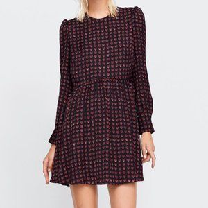 Zara Heart Print Jumpsuit Mini Dress NWOT
